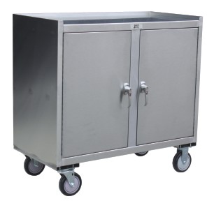 Mobile Closed Cabinet with Middle Shelf