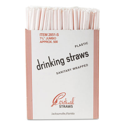 Cardinal Straws Wrapped Jumbo Straws