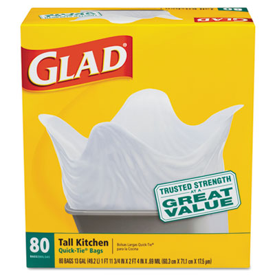 Glad&reg; Tall Kitchen Quick-Tie&reg; Bags
