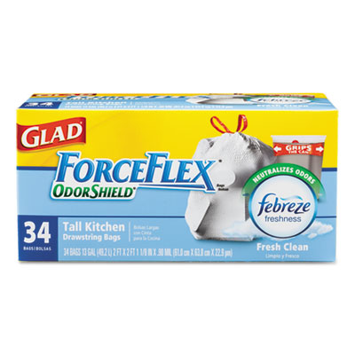 Glad&reg; ForceFlex&reg; OdorShield&reg; Tall Kitchen Drawstring Bags