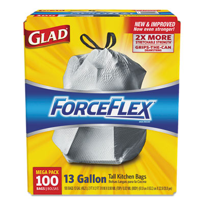 Glad&reg; ForceFlex&reg; Tall Kitchen Drawstring Trash Bags