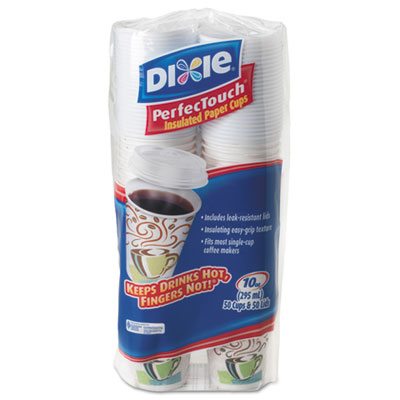 Dixie&reg; PerfecTouch&reg; Paper Hot Cups & Lids Combo
