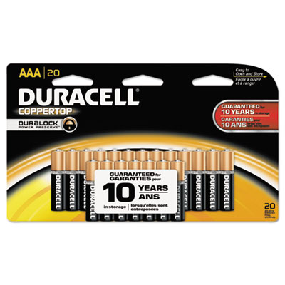Duracell&reg; CopperTop&reg; Alkaline Batteries with Duralock Power Preserve Technology