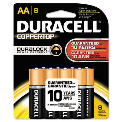 Duracell&reg; CopperTop&reg; Alkaline Batteries with Duralock Power Preserve Technology