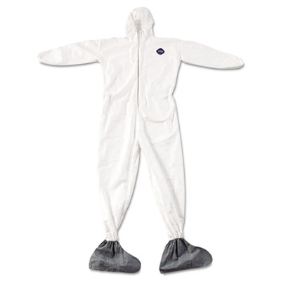 DuPont&reg; Tyvek&reg; Elastic-Cuff Hooded Coveralls With Attached Boots