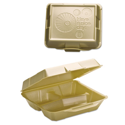 Genpak&reg; Hinged-Lid Foam Carryout Containers