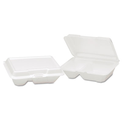Genpak&reg; Hinged-Lid Foam Carryout Containers