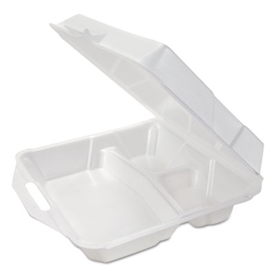 Genpak&reg; Hinged-Lid Foam Carryout Containers