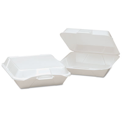 Genpak&reg; Hinged-Lid Foam Carryout Containers