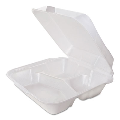 Genpak&reg; Snap It Hinged-Lid Foam Food Container