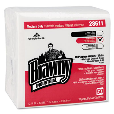 Georgia Pacific&reg; Professional Brawny Industrial&reg; Airlaid Medium Duty 1/4-Fold Wipers