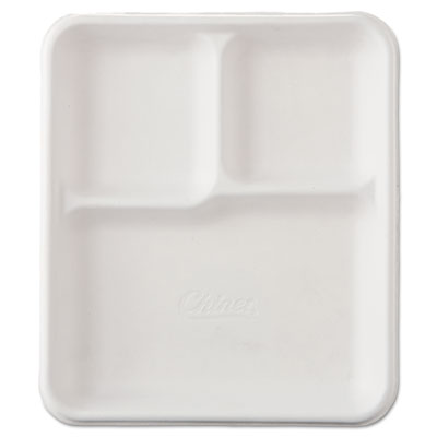 Chinet&reg; Molded Fiber Cafeteria Trays