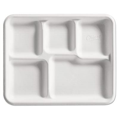 Chinet&reg; Molded Fiber Cafeteria Trays
