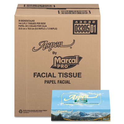 Marcal&reg; PRO Aspen 100% Recycled Facial Tissue