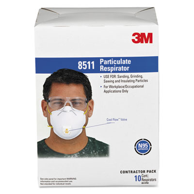 3M Particulate Respirator 8511, N95 with 3M Cool Flow Exhalation Valve