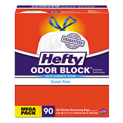 Hefty&reg; Odor Block&reg; Tall-Kitchen Drawstring Bags