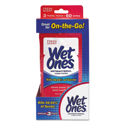 Wet Ones&reg; Antibacterial Moist Towelettes Travel Pack