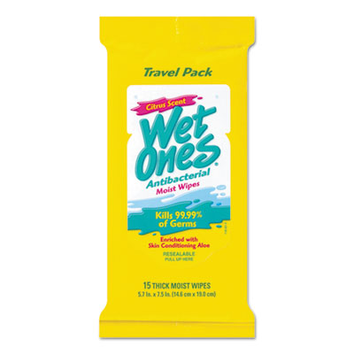 Wet Ones&reg; Antibacterial Moist Towelettes Travel Pack