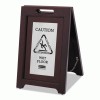 Rubbermaid&reg; Commercial Executive 2-Sided Multi-Lingual Wooden Caution Sign