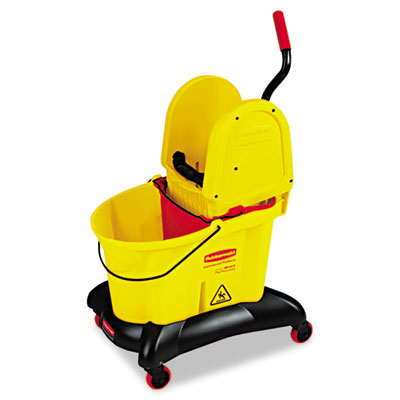 Rubbermaid&reg; Commercial WaveBrake&reg; Dual-Water Down-Press Bucket/Wringer Combo