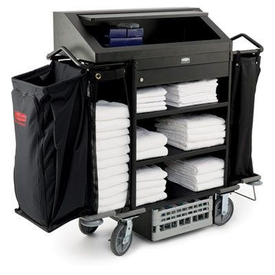 Rubbermaid&reg; Commercial Deluxe High-Security Housekeeping Cart
