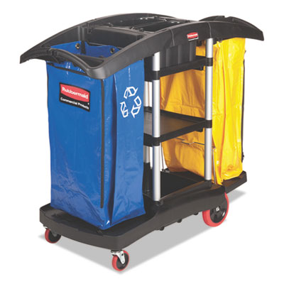 Rubbermaid&reg; Commercial Bi-Bag Waste-Collection Cleaning Cart
