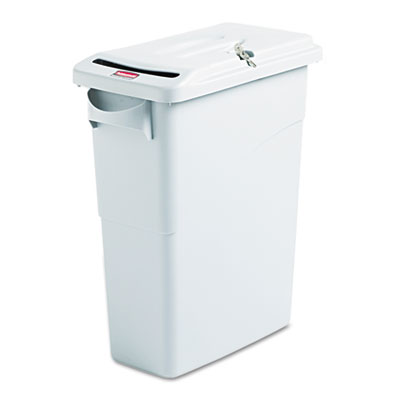 Rubbermaid&reg; Commercial Slim Jim&reg; Confidential Document Waste Receptacle with Lid