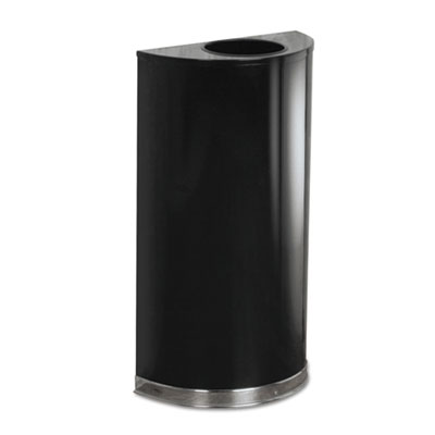Rubbermaid&reg; Commercial European & Metallic Series Half-Round Open-Top Waste Receptacle