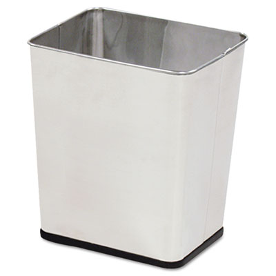 Rubbermaid&reg; Commercial Rectangular Stainless Steel Wastebasket