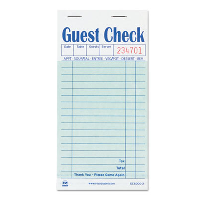 Royal Guest Check Book