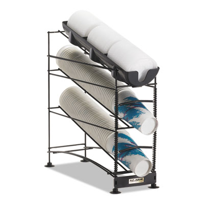 San Jamar&reg; Wireworks Cup Dispenser and Lid Organizer