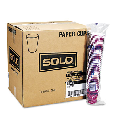 SOLO&reg; Cup Company Paper Hot Drink Cups in Bistro&reg; Design