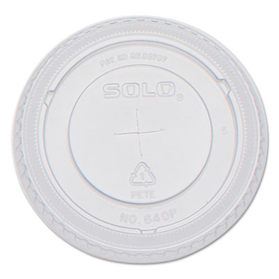 SOLO&reg; Cup Company PETE Plastic Flat Straw-Slot Cold Cup Lids