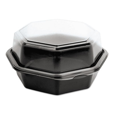 SOLO&reg; Cup Company OctaView&reg; Hinged-Lid Cold Food Containers