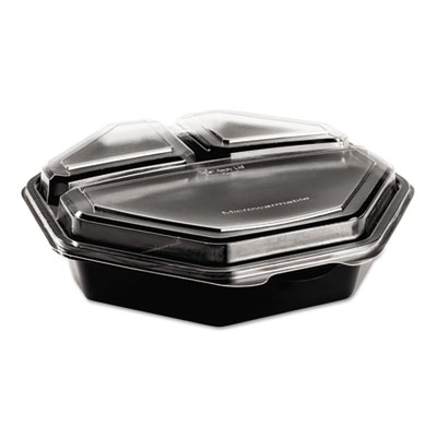 SOLO&reg; Cup Company OctaView&reg; Hinged-Lid Cold Food Containers