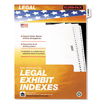 Kleer-Fax&reg; 80000 Series Exhibit Alpha Side Tab Legal Index Divider