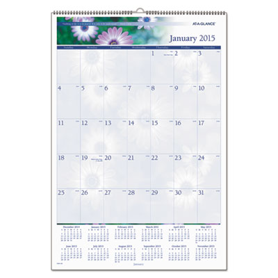 AT-A-GLANCE&reg; Floral Wall Calendar