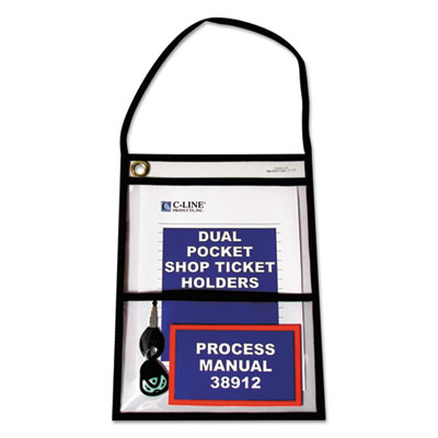 C-Line&reg; Stitched Shop Ticket Holders with Hanging Strap