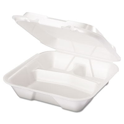 Genpak&reg; Snap It&trade; Hinged-Lid Foam Food Container