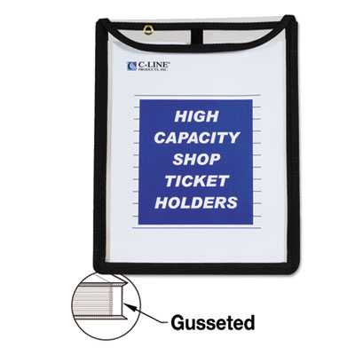 C-Line&reg; High Capacity Stitched Top Shop Ticket Holders