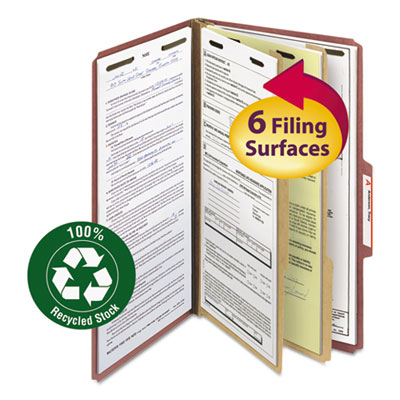 Smead&reg; 100% Recycled Pressboard Classification Folders