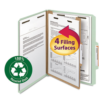 Smead&reg; 100% Recycled Pressboard Classification Folders