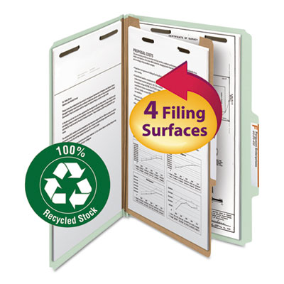 Smead&reg; 100% Recycled Pressboard Classification Folders