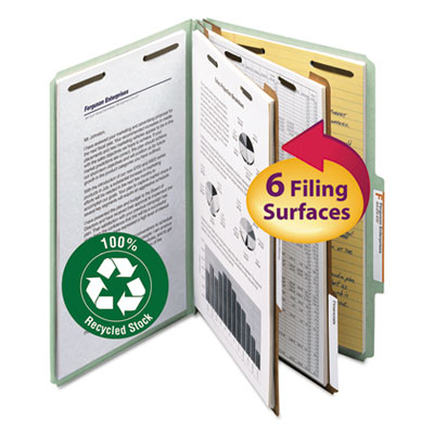 Smead&reg; 100% Recycled Pressboard Classification Folders