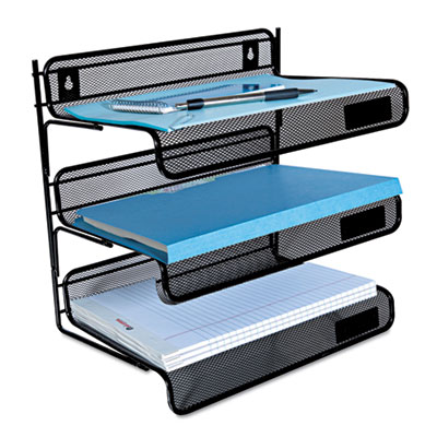 Universal One&trade; Mesh Three-Tier Desk Shelf