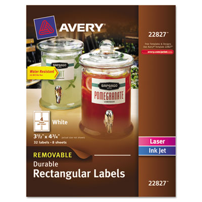 Avery&reg; Removable Rectangle Durable Labels with TrueBlock&reg; Technology
