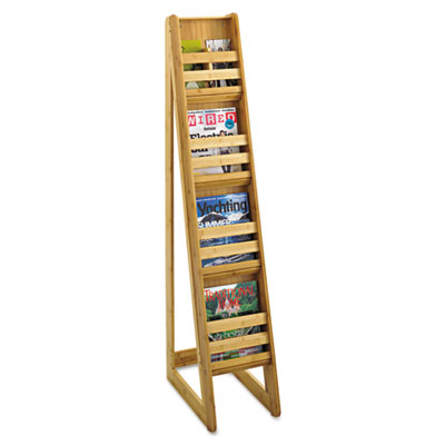 Safco&reg; Bamboo Magazine/Pamphlet Floor Display