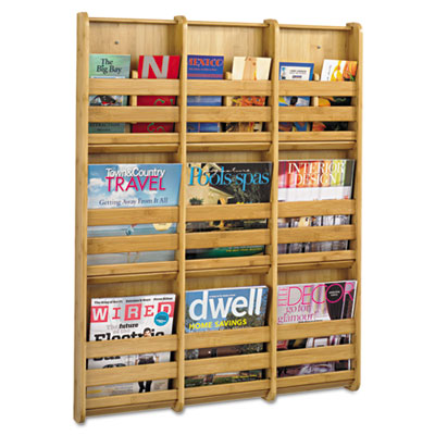 Safco&reg; Bamboo Magazine/Pamphlet Wall Display
