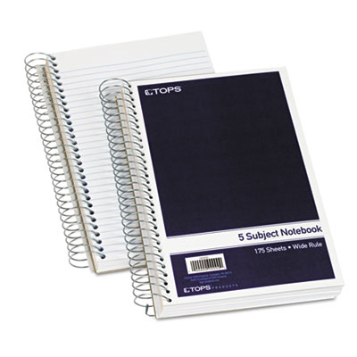 TOPS&trade; Wirebound Five-Subject Notebook