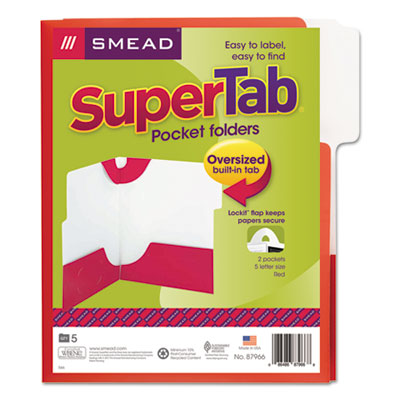Smead&reg; SuperTab&reg; Two-Pocket Folder